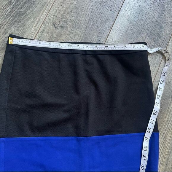 A/X Armani Exchange Black and Royal Blue Color Block Pencil Skirt Mini Skirt Med - Picture 4 of 7